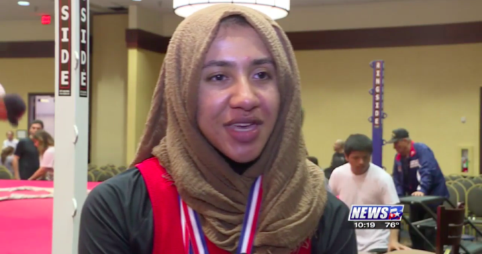 اولین زن مسلمان محجبه در مسابقات بوکس آمریکا